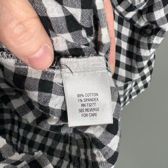 Croft & Barrow Black & White Gingham Button Up Top - Size 3X - Women's Plus Size - Picture 5 of 6